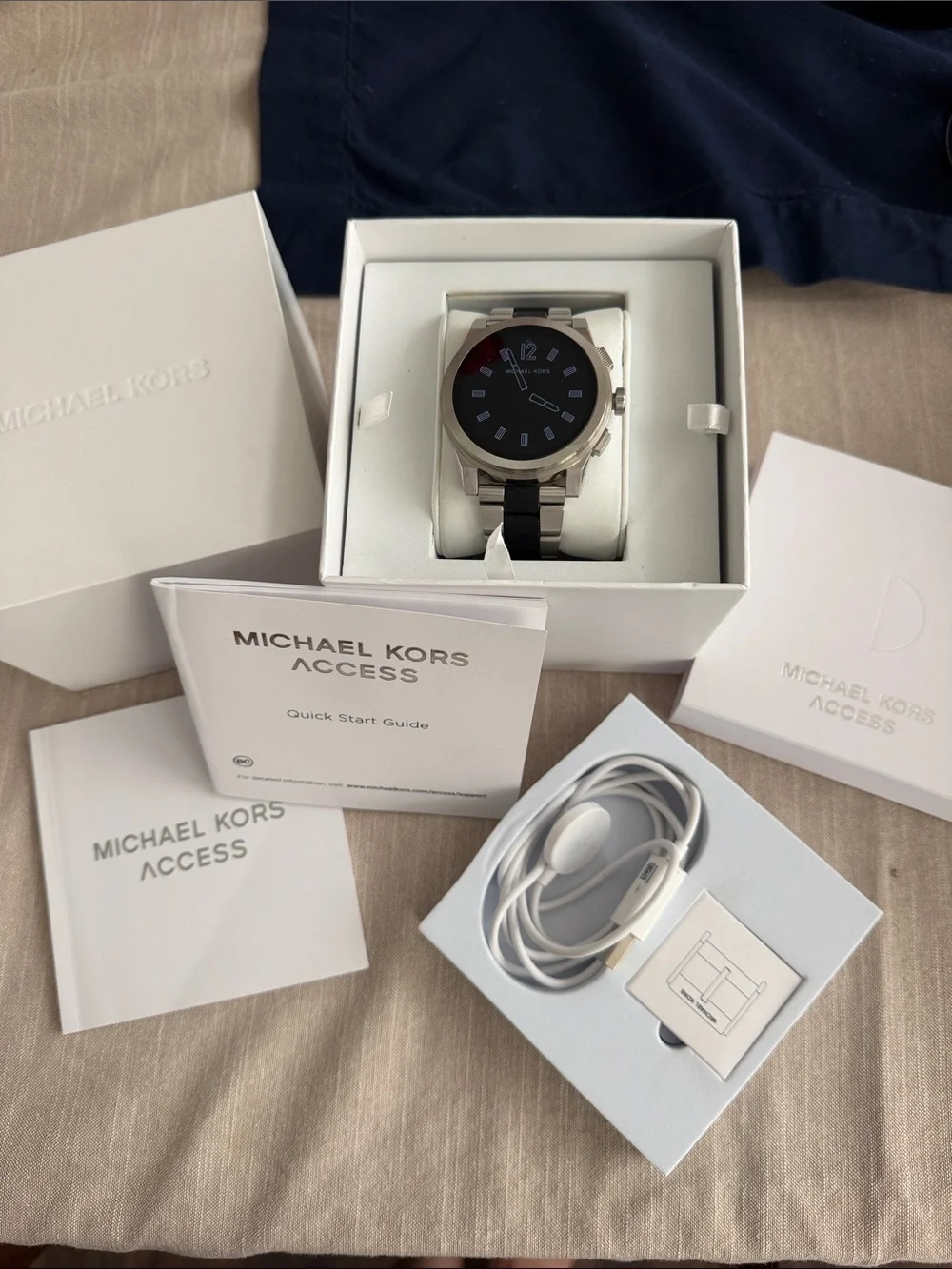 Michael Kors Access Silver-Tone Smartwatch with touchscreen, Two-Tone Bracelet
